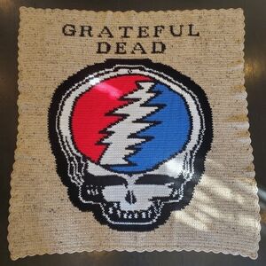 *NEW* Grateful Dead Knit Blanket Handmade with Skull Design